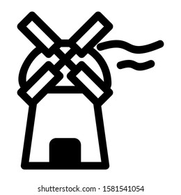 windmill icon isolated sign symbol vector illustration - high quality black style vector icons
