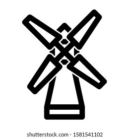 windmill icon isolated sign symbol vector illustration - high quality black style vector icons
