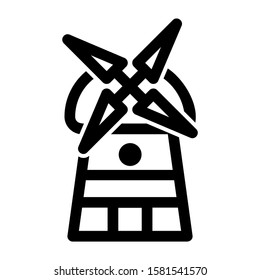 windmill icon isolated sign symbol vector illustration - high quality black style vector icons
