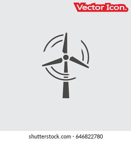 Windmill icon isolated sign symbol and flat style for app, web and digital design. Vector illustration.