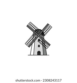 Windmill icon isolated vector graphics