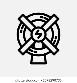 Windmill icon line, free energy, ecology, renewable and green energy concept. Linear and lineart icon.