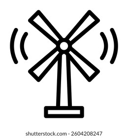 Windmill icon line style transparent