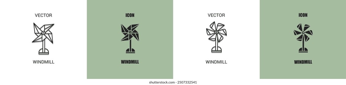 Windmill icon line. Windmill vector illustration.