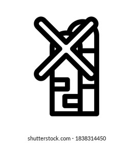 Windmill icon or logo isolated sign symbol vector illustration - high quality black style vector icons
