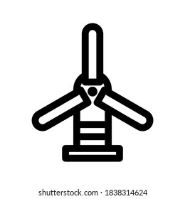 Icono de molino de viento o logotipo símbolo de signo aislado ilustración vectorial - iconos vectoriales de estilo negro de alta calidad
