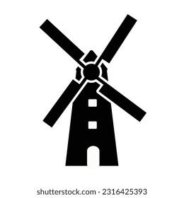 Windmill icon. Mill symbol. Vector Illustration.