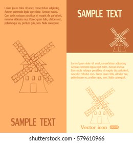 Windmill icon. Mill symbol. Vector illustration.