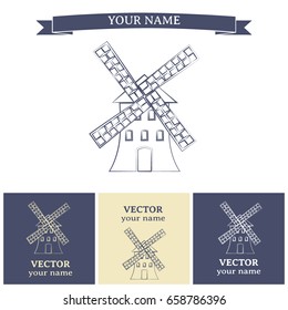 Windmill icon. Mill symbol. Vector illustration.