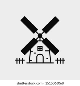 Windmill icon. New trendy windmill vector symbol.