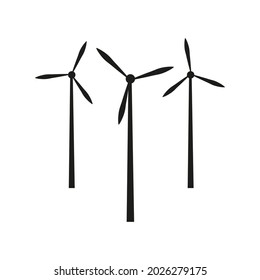 Windmill Icon on white background. Vector illustration