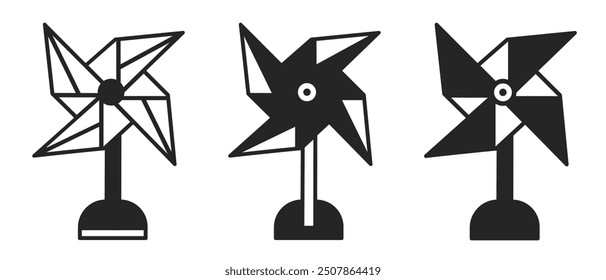 Windmill icon on white background. Vector logo windmill illustration.