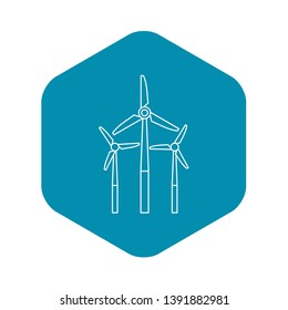 Windmill icon. Outline illustration of windmill vector icon for web