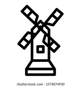 windmill icon outline vector design
