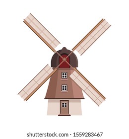 Windmill icon over white background, vector illustration