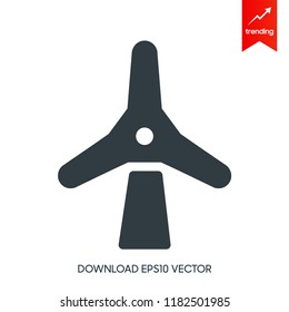 Windmill icon. Power and renewable, generator, ecology symbol. Flat design. Stock - Vector illustration