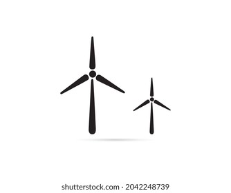 Windmill icon. Power and renewable, generator, ecology symbol. Flat design. Stock - Vector illustration