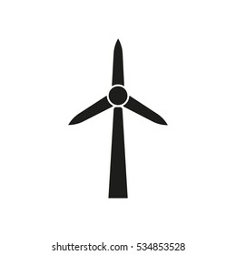 Windmill icon. Power and renewable, generator, ecology symbol. Flat design. Stock - Vector illustration