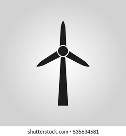 Windmill icon. Power and renewable, generator, ecology symbol. Flat design. Stock - Vector illustration