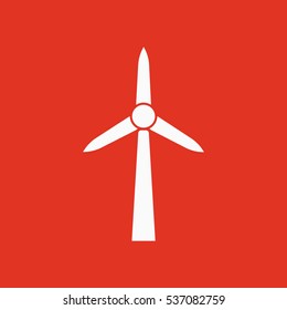 Windmill icon. Power and renewable, generator, ecology symbol. Flat design. Stock - Vector illustration