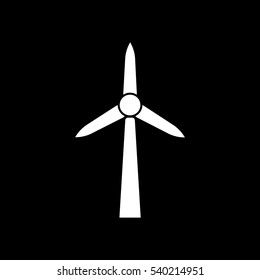 Windmill icon. Power and renewable, generator, ecology symbol. Flat design. Stock - Vector illustration