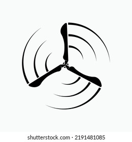 Windmill Icon. Propeller, Turbine Symbol - Vector.