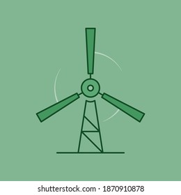 Windmill icon. Renewable energy resource concept. Flat style.