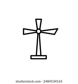 Windmill Icon for Renewable Energy, Wind Power, and Sustainable Solutions Illustrations