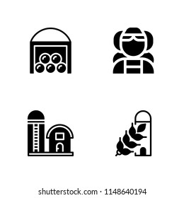 windmill icon set. dutch and barn vector icon for graphic design and web