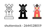 windmill icon set. modern design isolated on white background