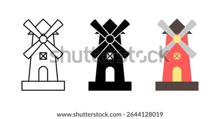 windmill icon set. modern design isolated on white background