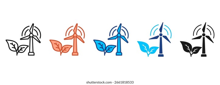 Windmill Icon Set Multiple Style Collection