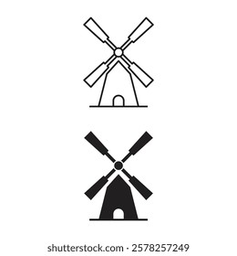 Windmill Icon Set Vector Design.