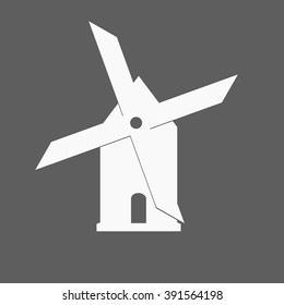 Windmill icon or sign isolated on white background. Mill symbol. Vector illustration