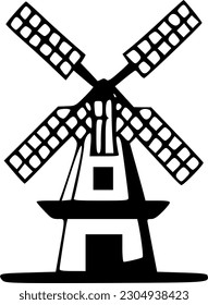 icono de molino de viento, signo, símbolo, vector, arte