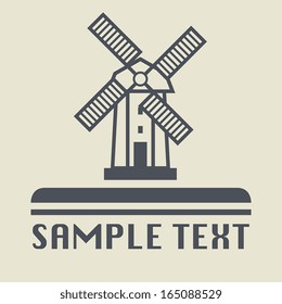 Windmill icon or sign, vector illustration