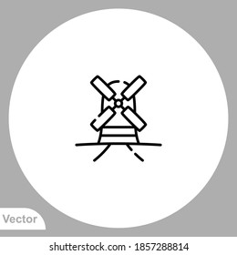 Windmill icon sign vector,Symbol, logo illustration for web and mobile