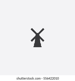 Windmill icon silhouette vector illustration