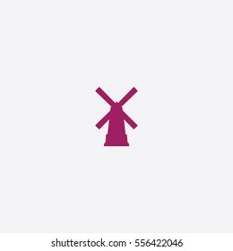 Windmill icon silhouette vector illustration
