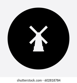 Windmill icon silhouette vector illustration

