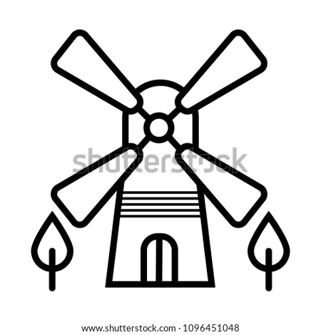Windmill icon silhouette vector illustration