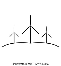 Windmill icon. Simple logo. Vector icon isolated on white background.