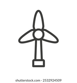 Windmill icon Simple outline vector logo