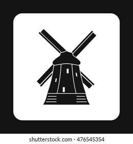 Windmill icon in simple style on a white background