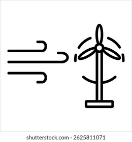 Windmill Icon. Simple Vector Outline Illustration