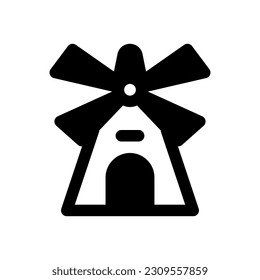 windmill icon solid style vector