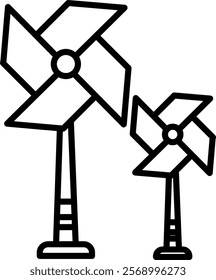 Windmill Icon Symbol Art Sign