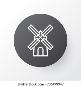 Windmill Icon Symbol. Premium Quality Isolated Mill Element In Trendy Style.