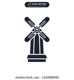 Symbol für Windmühle Symbol-Vorlage für Grafik- und Webdesign-Kollektion, Vektorgrafik