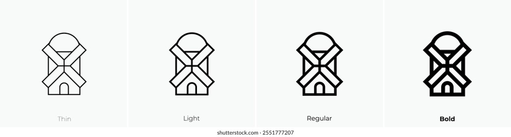 windmill icon. Thin, Light Regular And Bold style design isolated on white background